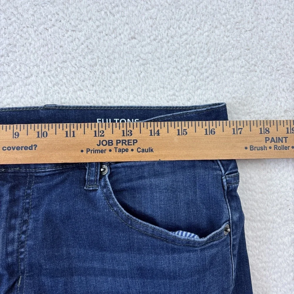 MUGSY Mens 'Fultons' Jeans Size 34/34 Blue Dark Wash Stretch Denim Classic Fit